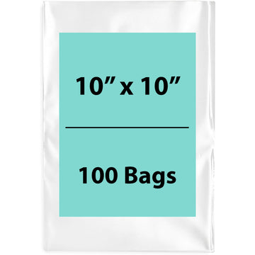 Clear Poly Bags 2 Mil Size: 10 inch (width) X 10 inch (Height) Pack of 100 Bags
